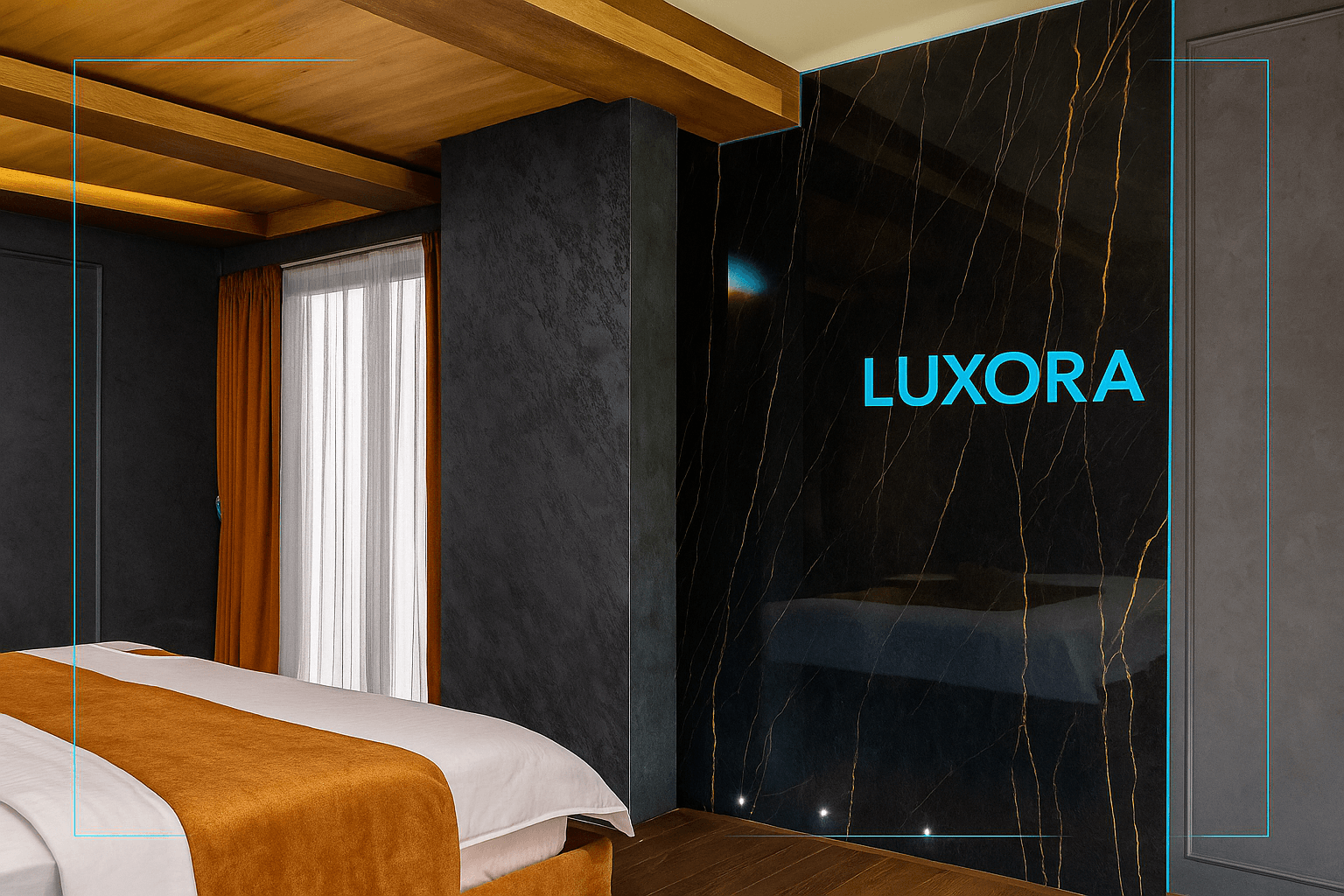 Luxora metalik efektli duvar boyası ile güçlendirilmiş iç merdiven alanı – modern geçiş.